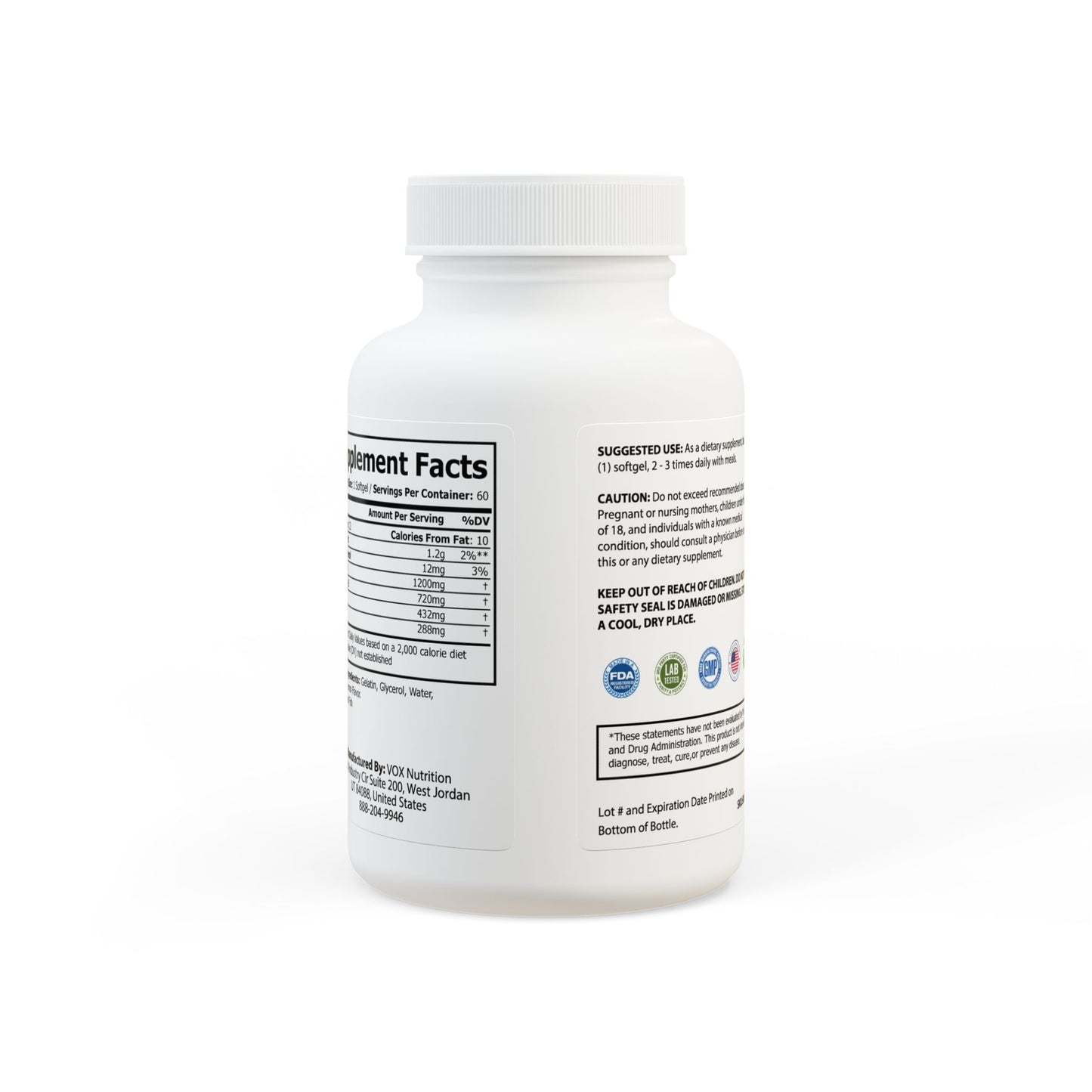 Omega 3 Fish Oil Supplement (60 Softgels) | Weary Night Collection