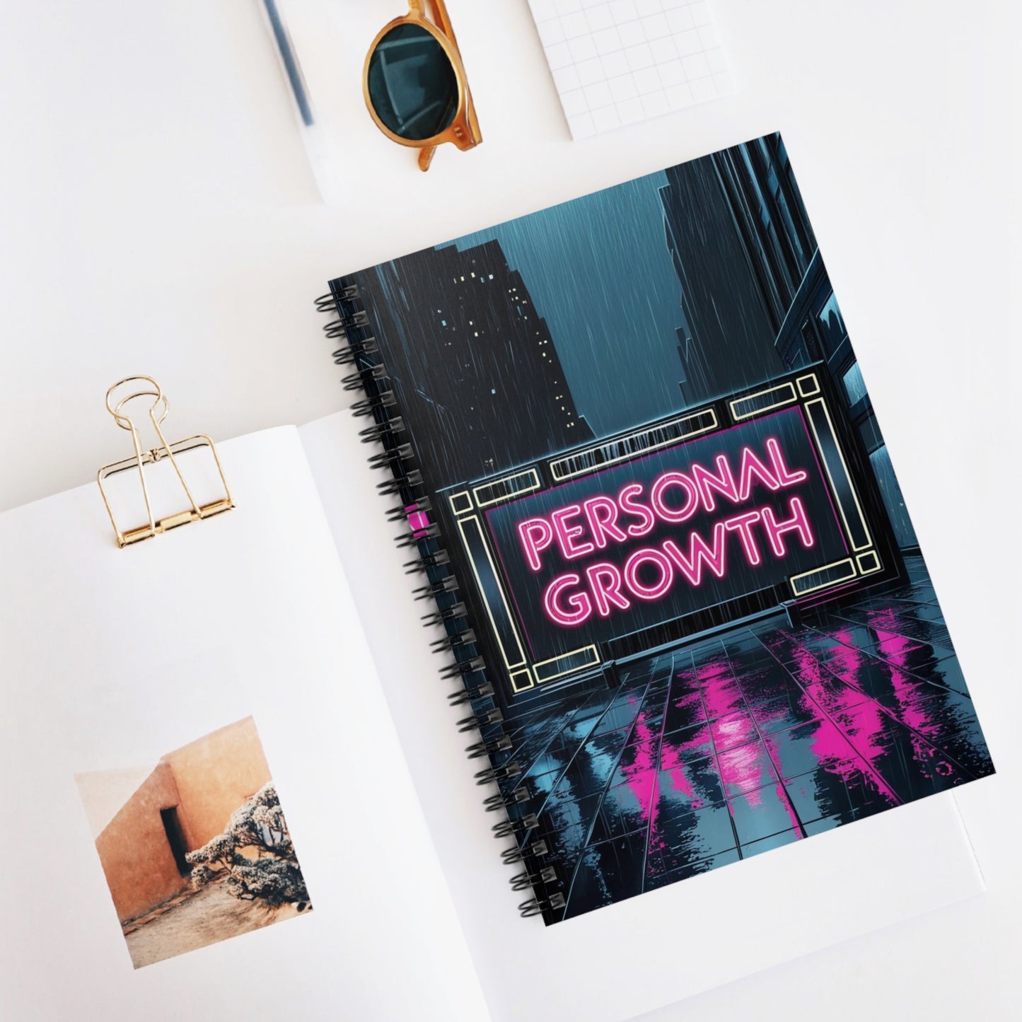 Bathed in Neon | Spiral Notebook - Ruled Line