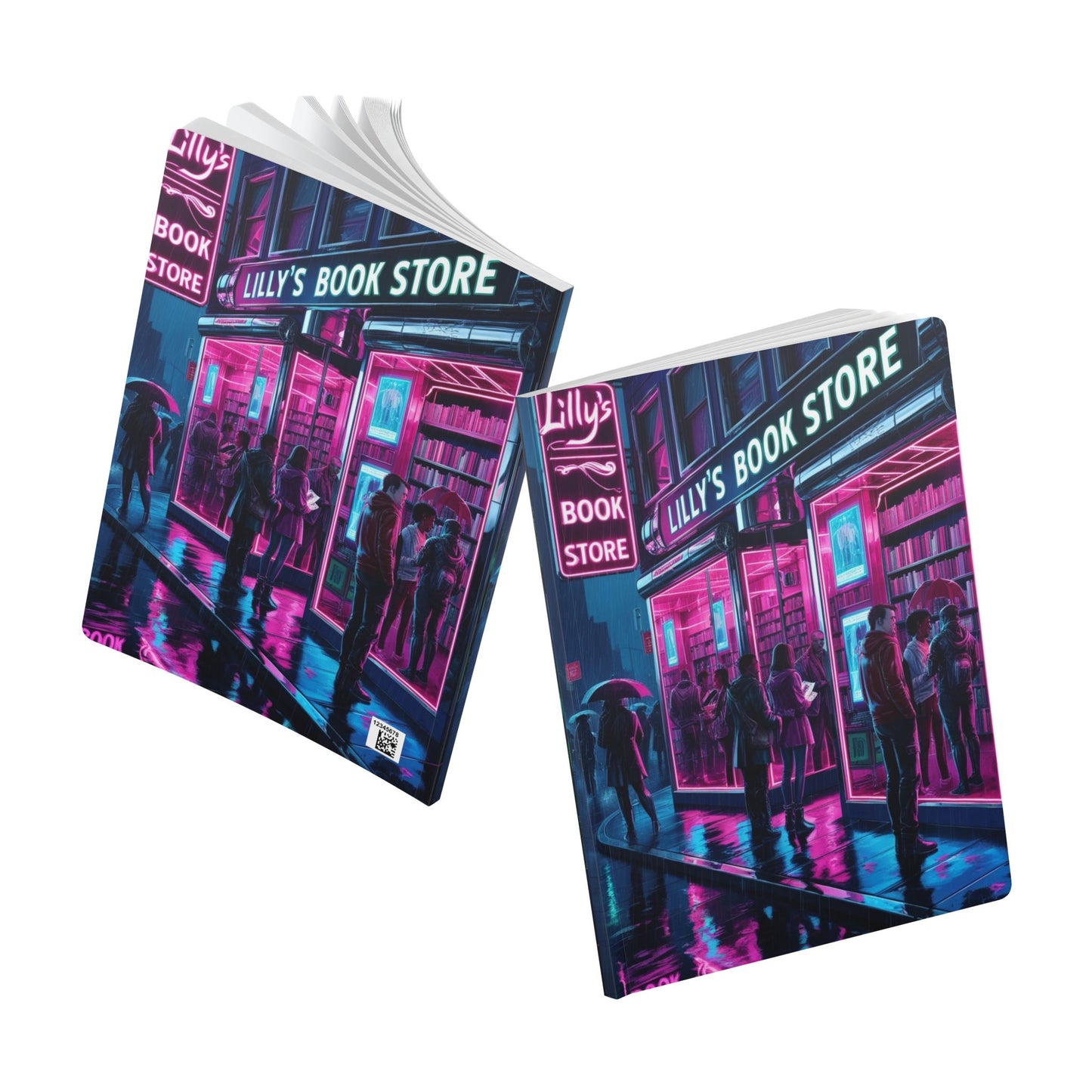 Neon Lights Flickered Around Them | Softcover Journal (with Inside Prints)
