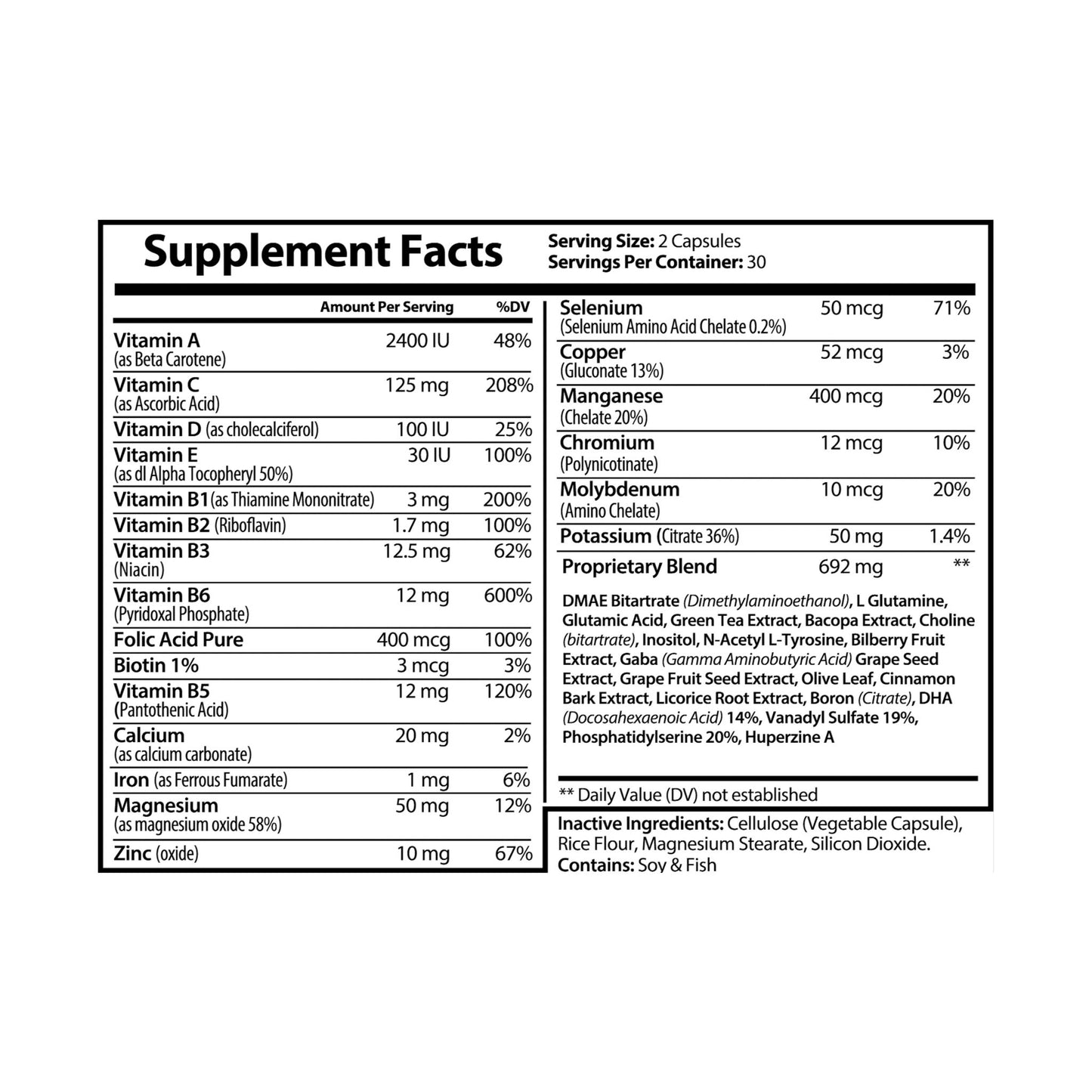 Brain Support Complex Supplement (60 Capsules) | Weary Night Collection