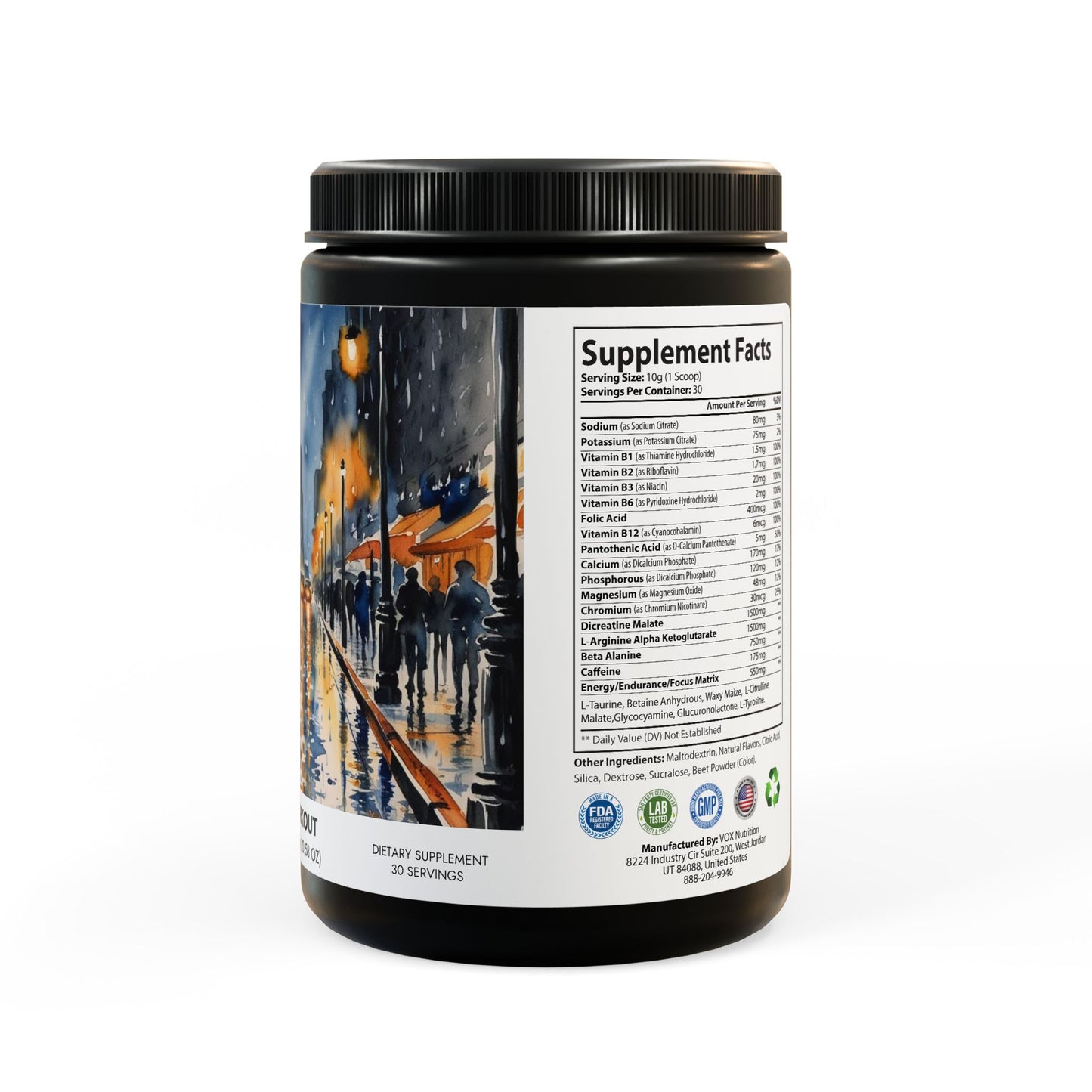 Pre-Workout Supplement, Watermelon (300g, 10.58oz) | Weary Night Collection