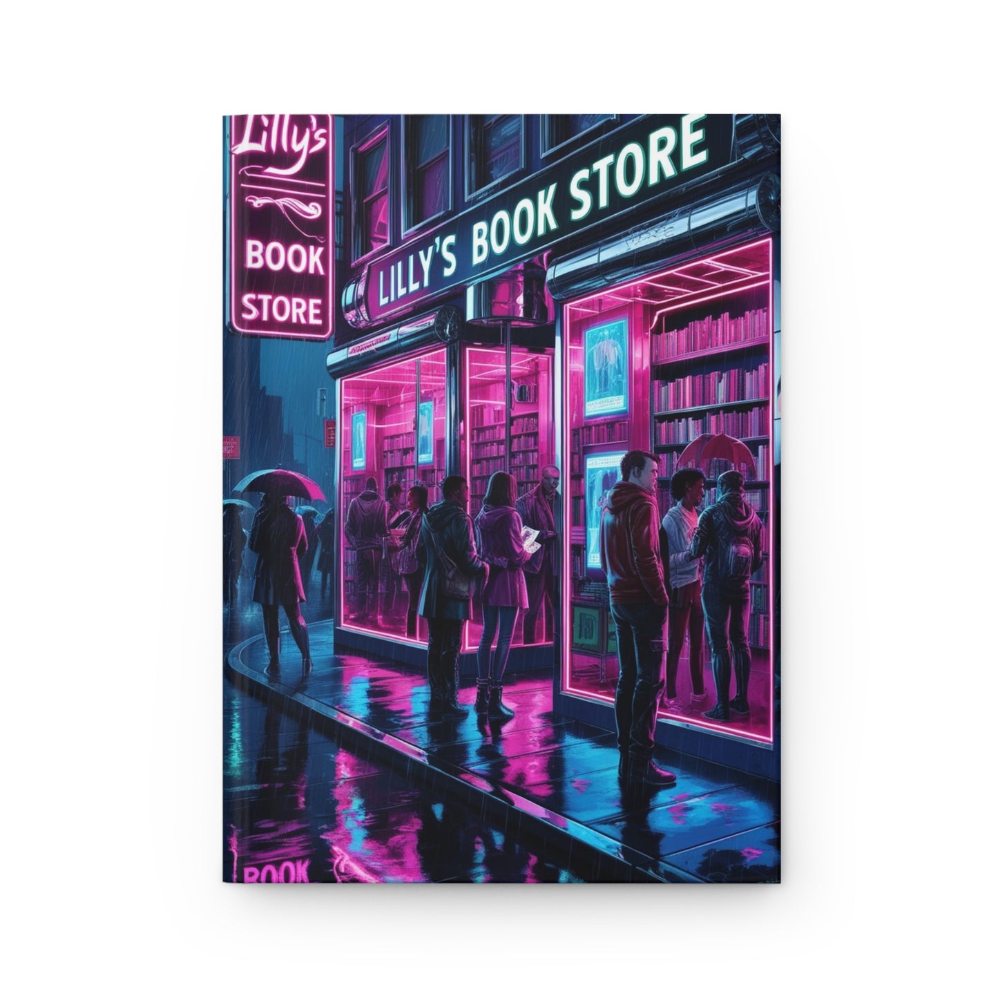 Neon Lights Flickered Around Them | Hardcover Journal Matte