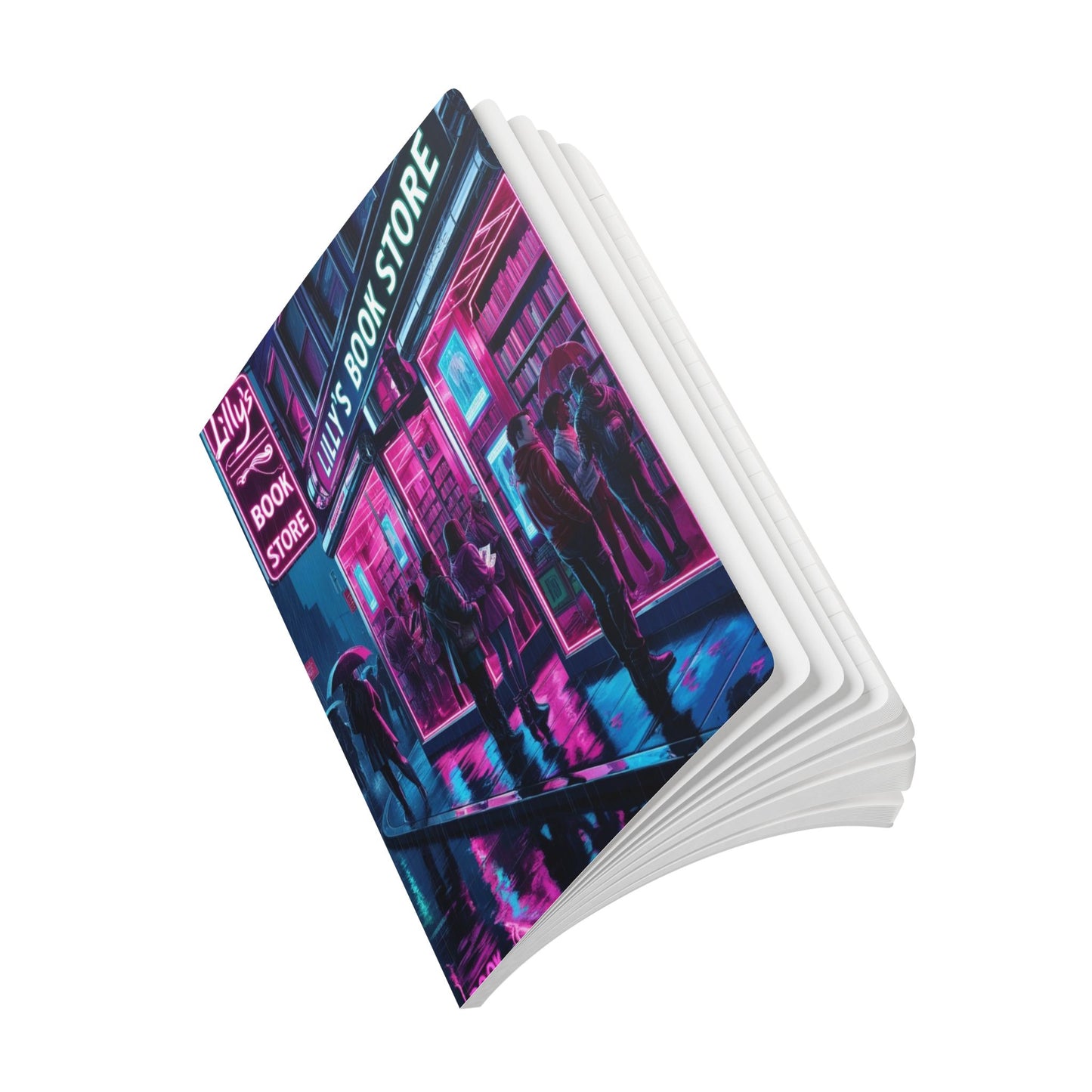 Neon Lights Flickered Around Them | Softcover Journal (with Inside Prints)