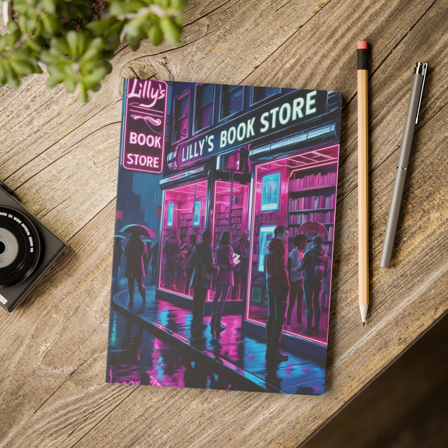 Neon Lights Flickered Around Them | Softcover Journal (with Inside Prints)