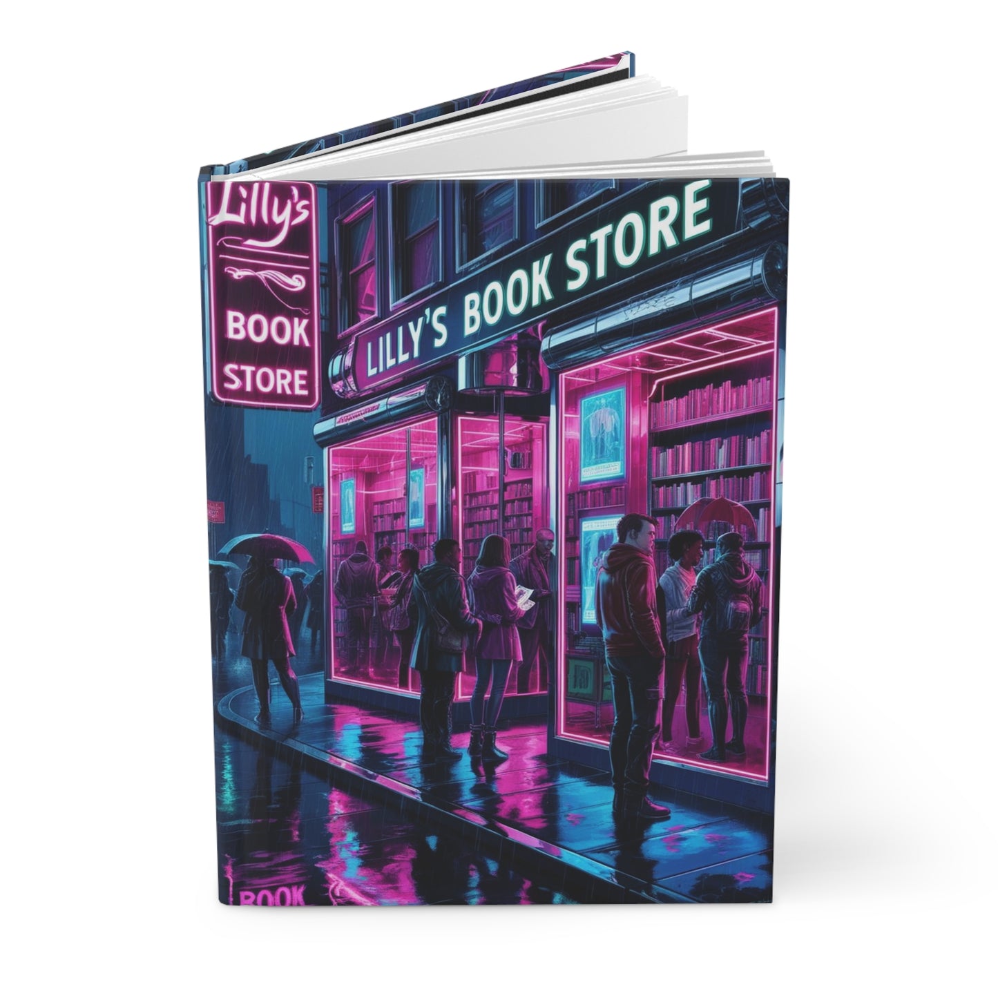 Neon Lights Flickered Around Them | Hardcover Journal Matte