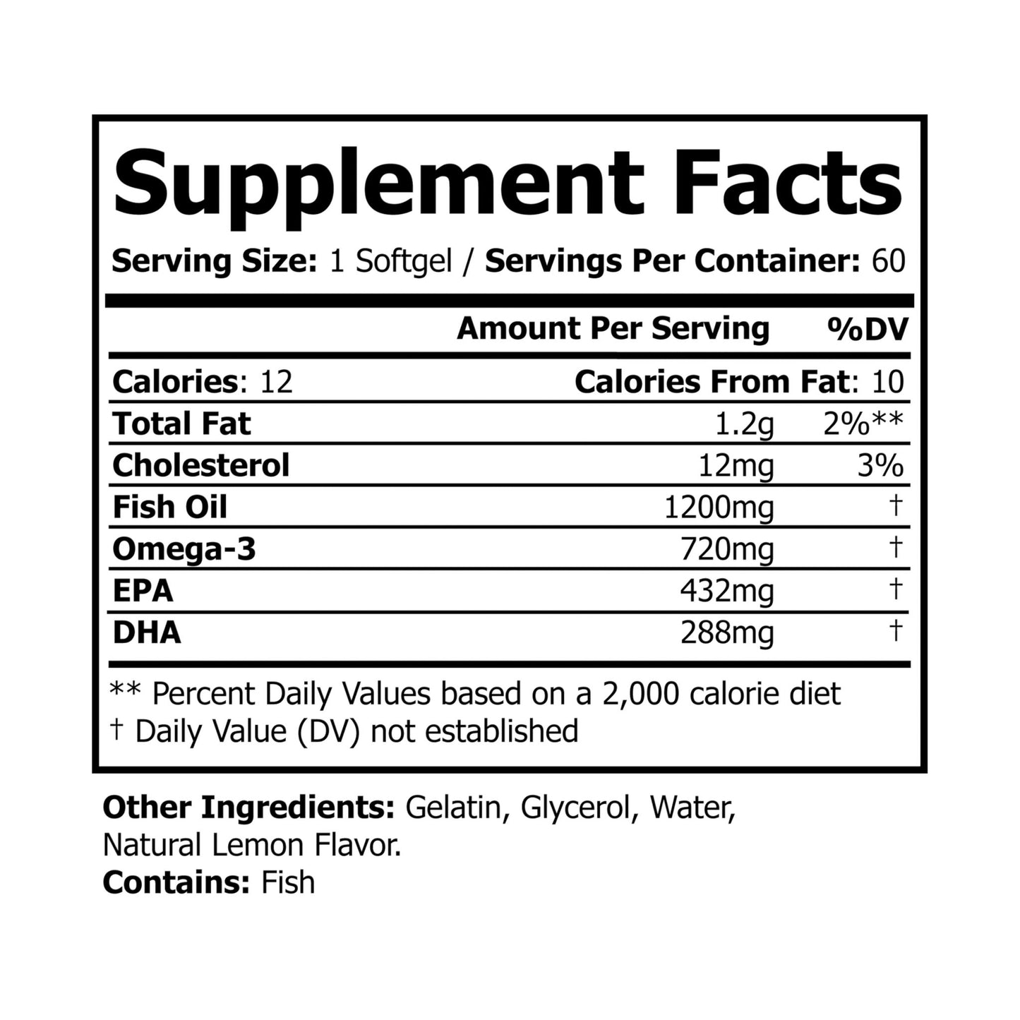 Omega 3 Fish Oil Supplement (60 Softgels) | Weary Night Collection