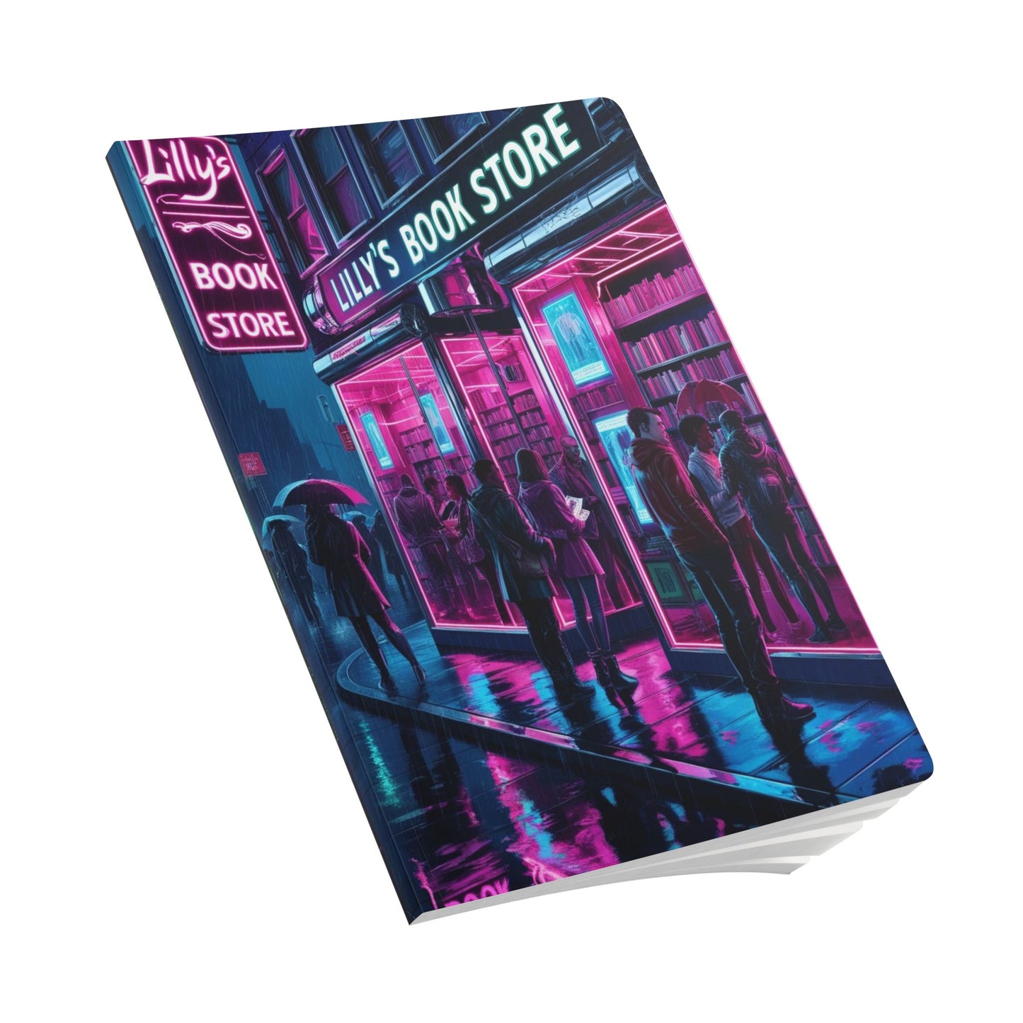 Neon Lights Flickered Around Them | Softcover Journal (with Inside Prints)