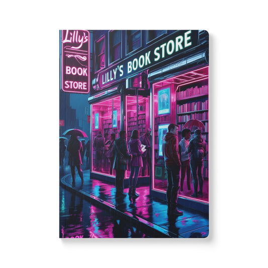 Neon Lights Flickered Around Them | Softcover Journal (with Inside Prints)