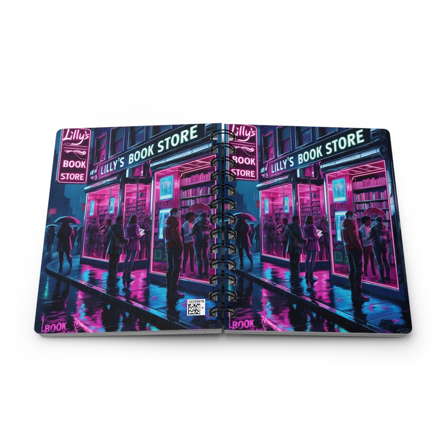 Neon Lights Flickered Around Them | Spiral Bound Journal