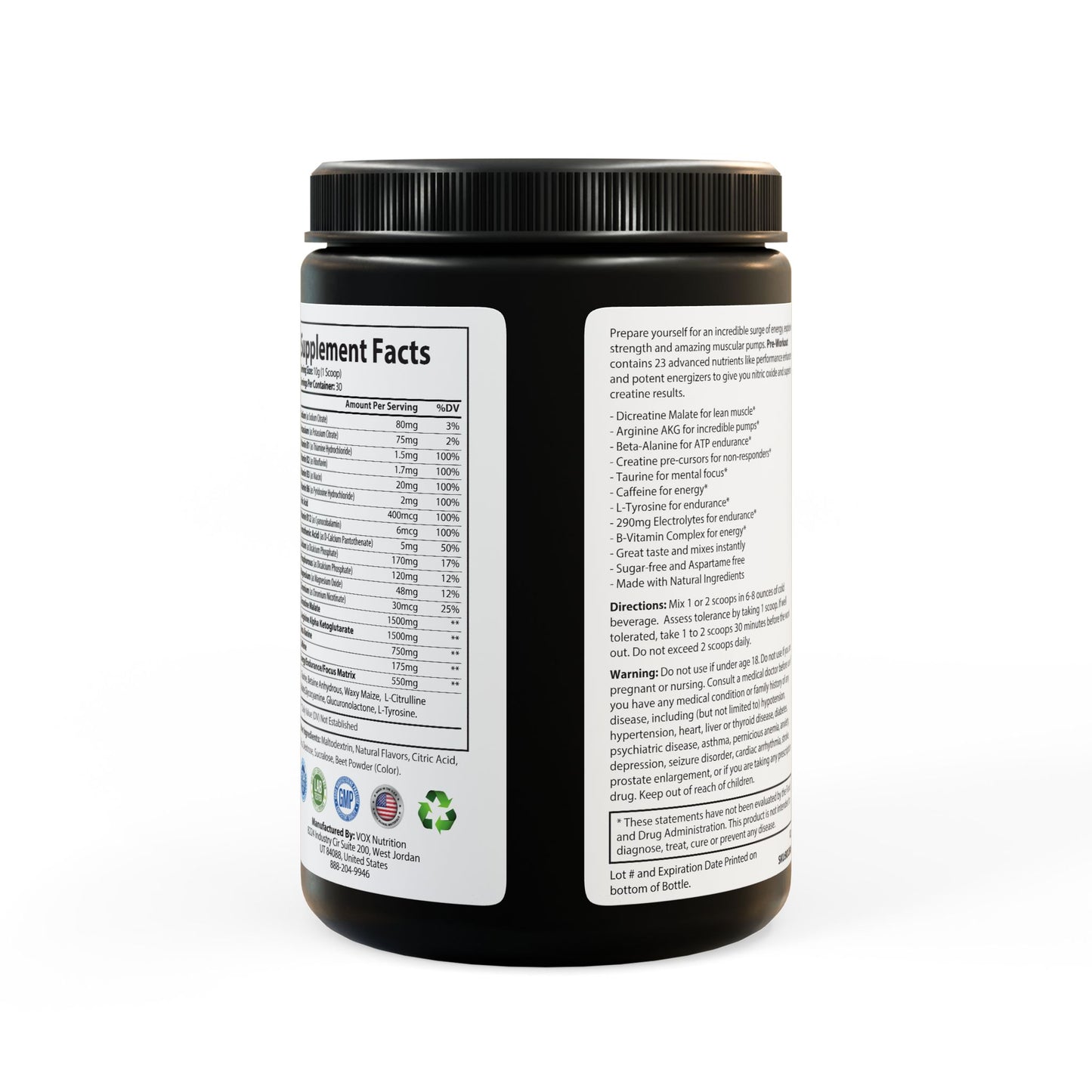 Pre-Workout Supplement, Watermelon (300g, 10.58oz) | Weary Night Collection