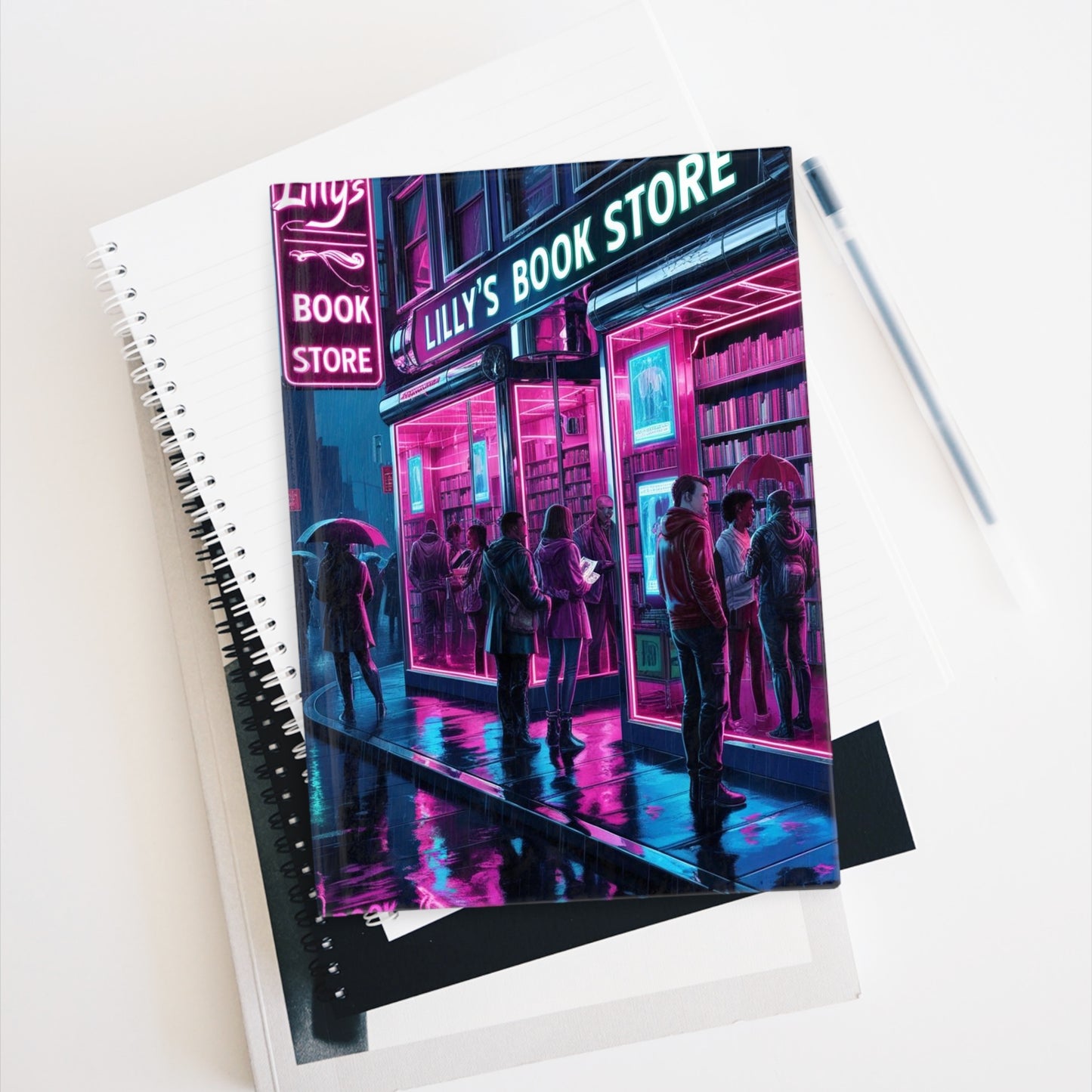 Neon Lights Flickered Around Them | Journal - Blank