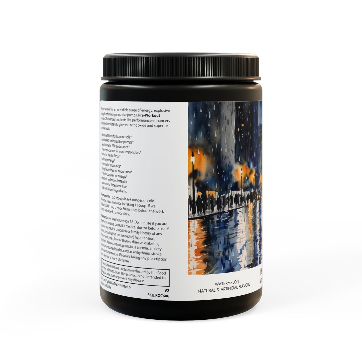 Pre-Workout Supplement, Watermelon (300g, 10.58oz) | Weary Night Collection
