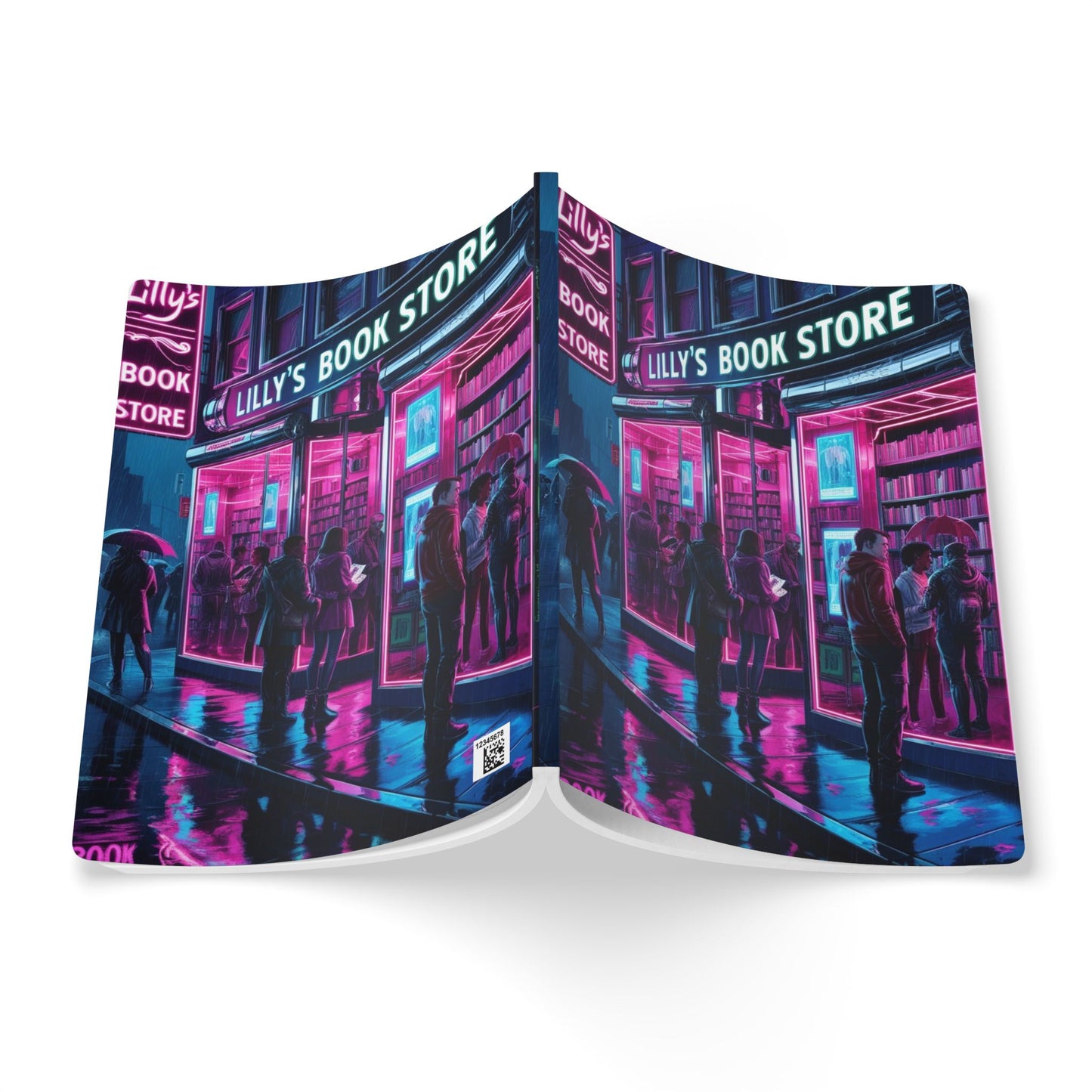 Neon Lights Flickered Around Them | Softcover Journal (with Inside Prints)