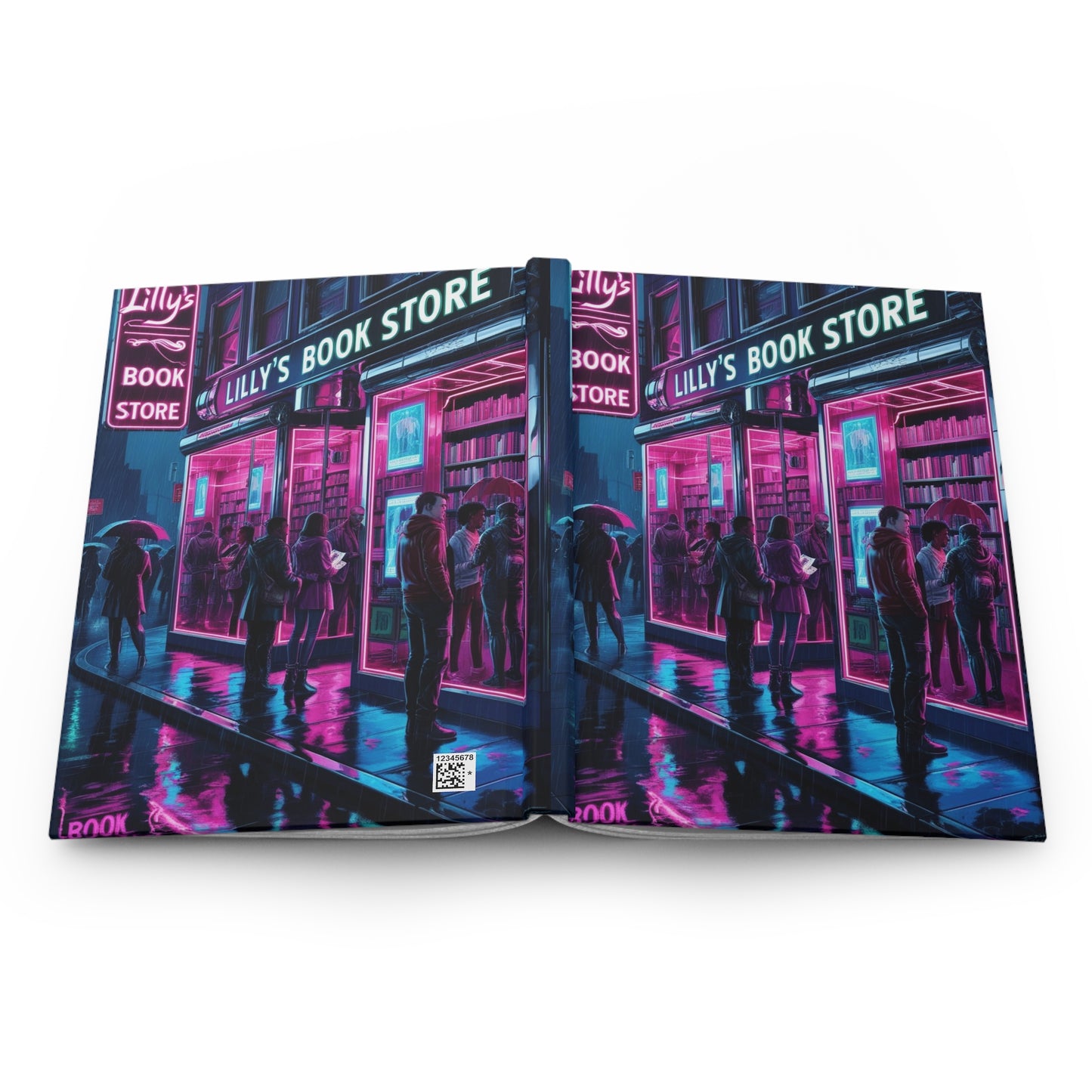 Neon Lights Flickered Around Them | Hardcover Journal Matte