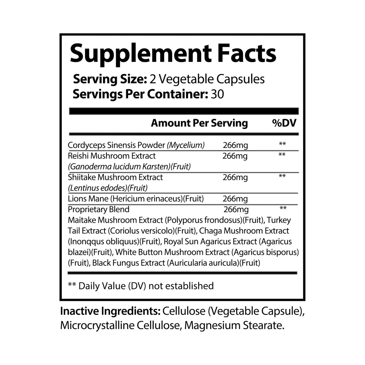 Mushroom Blend Supplement (60 Capsules) | Weary Night Collection