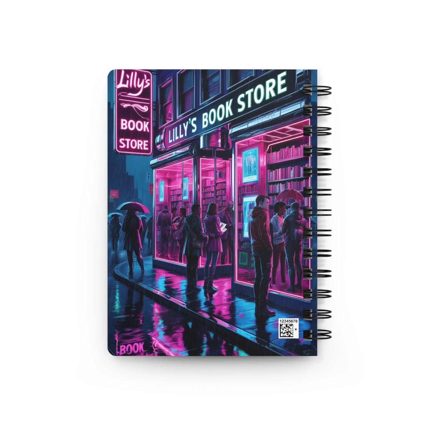 Neon Lights Flickered Around Them | Spiral Bound Journal