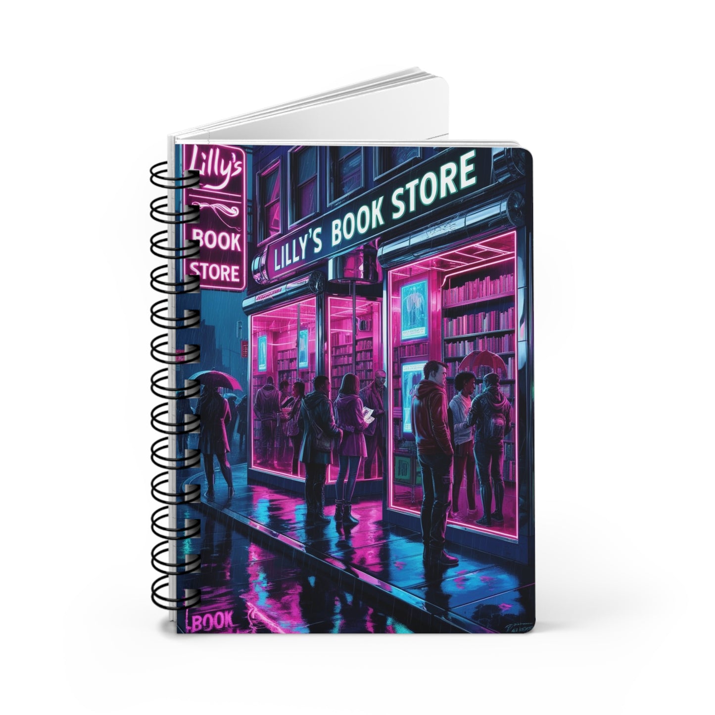 Neon Lights Flickered Around Them | Spiral Bound Journal